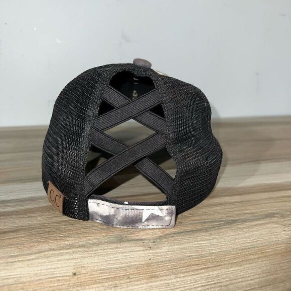 C.C Ponycap Adjustable Mesh Trucker Baseball Cap American Flag Stars Tye dye - Picture 3 of 6